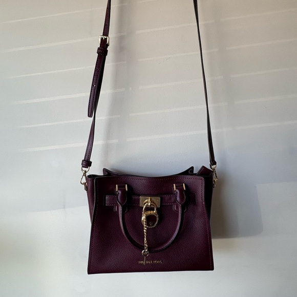 Michael Kors Deep Burgundy Satchel with Gold Accents - Picture 3 of 4